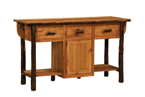 Solid Wood American Made Furniture Hickory Kitchen Island